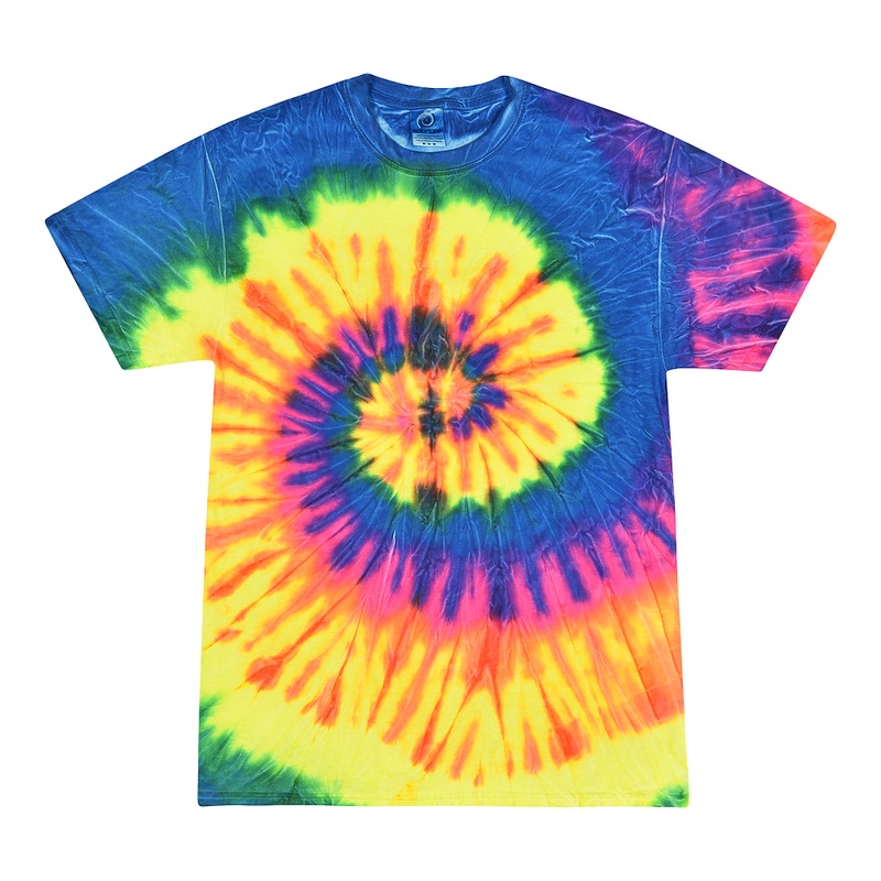 Colortone 1000 Multi-Color Tie-Dyed T-Shirt – Neon Rainbow Neon Rainbow S