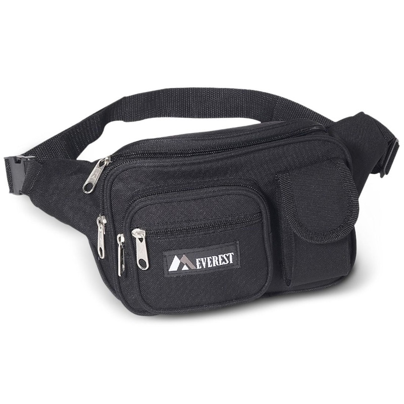 Everest Multiple Pocket Fanny Waist Pack 044MDH Black