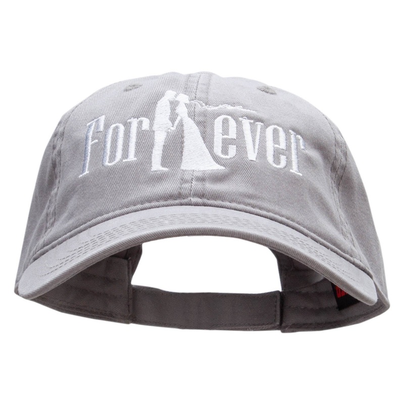 Forever Married Embroidered Deluxe Washed Twill Cap Grey One Size