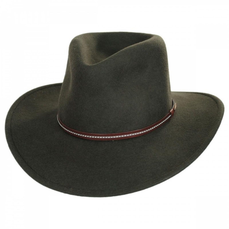 Gallatin Crushable Wool Felt Outback Hat SAGE XS