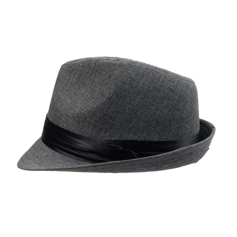 Grey Fedora Hat with Satin Band M