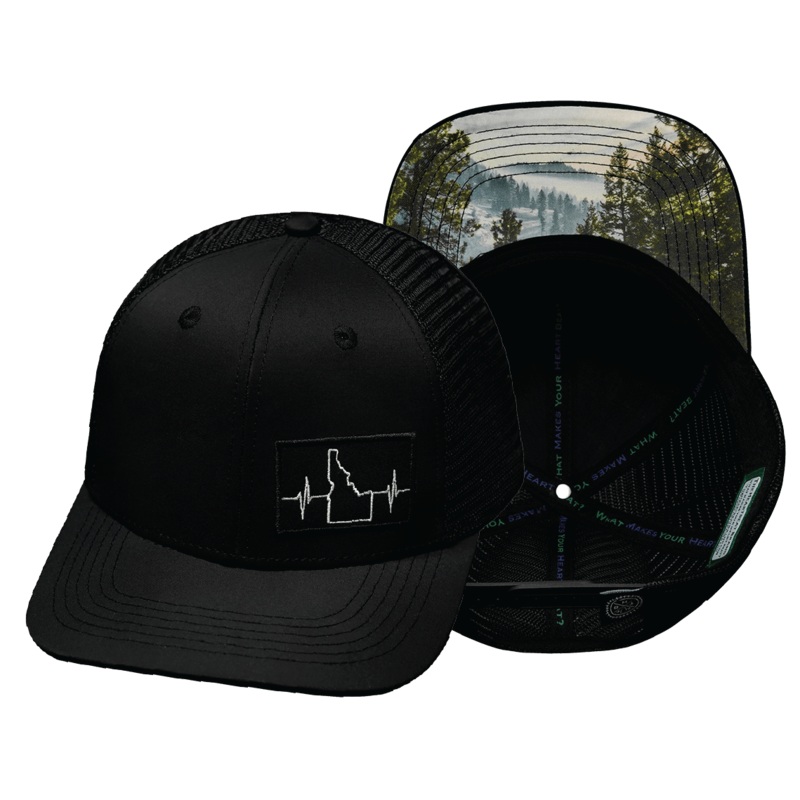 Idaho Hat – Baseball Hat Fit – Black – Trucker Mesh