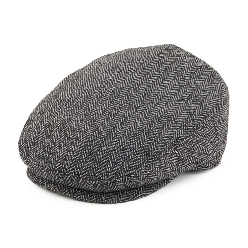 Jaxon & James Kids Herringbone Flat Cap – Grey Kids Small/Medium