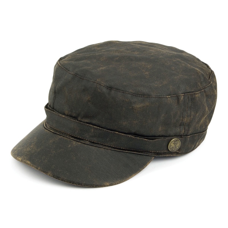 Jaxon & James Weathered Cotton Army Cap – Brown S