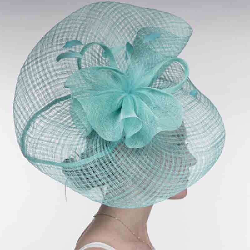 Ocean Blue Plaid Sinamay Fascinator Cocktail Hat – KaKyCO Ocena Blue