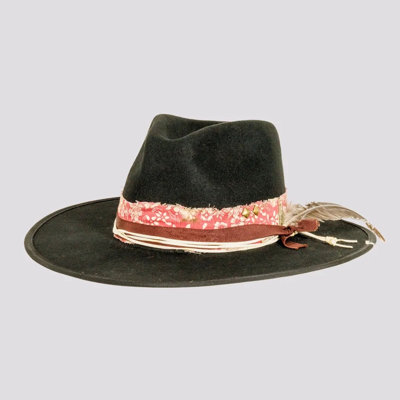 Onyx | Womens Wool Felt Vintage Rancher Hat Black S/M