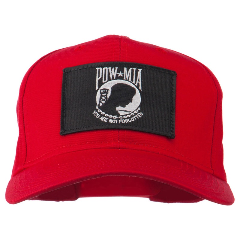 Pow Mia Flag Military Patch Cap Red One Size