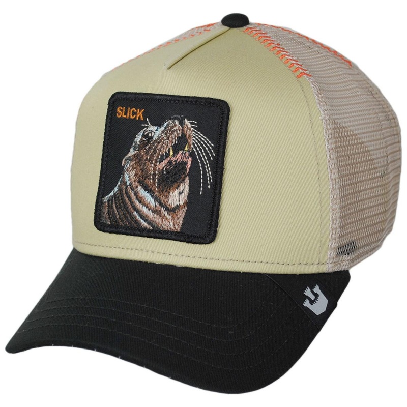 Seal Mesh Trucker Snapback Baseball Cap BEIGE ADJUSTABLE