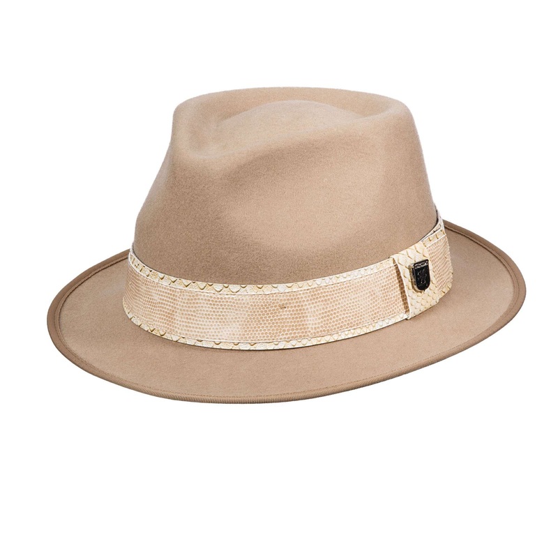 Stacy Adams Teardrop Fedora Hat – Khaki S