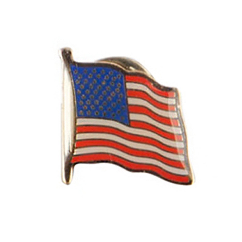 USA Flag Lapel Pin Red White One Size