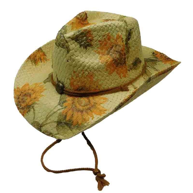 Woven Toyo Floral Cowboy Hat with Chin Cord – Sunflower Sunflower