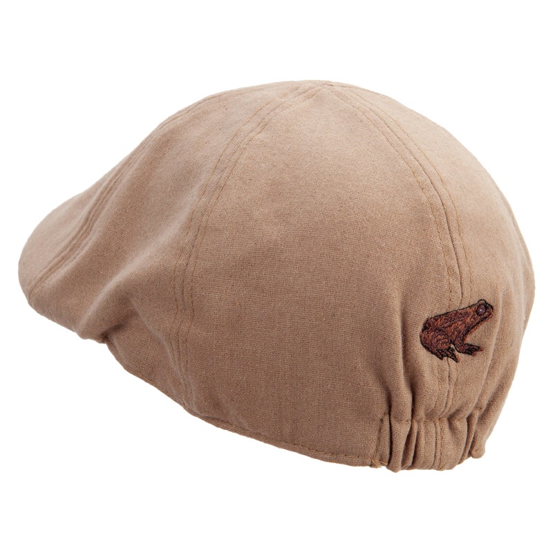 Asia Frog Embroidered Suede Duck Bill Ivy Hat Brown One Size
