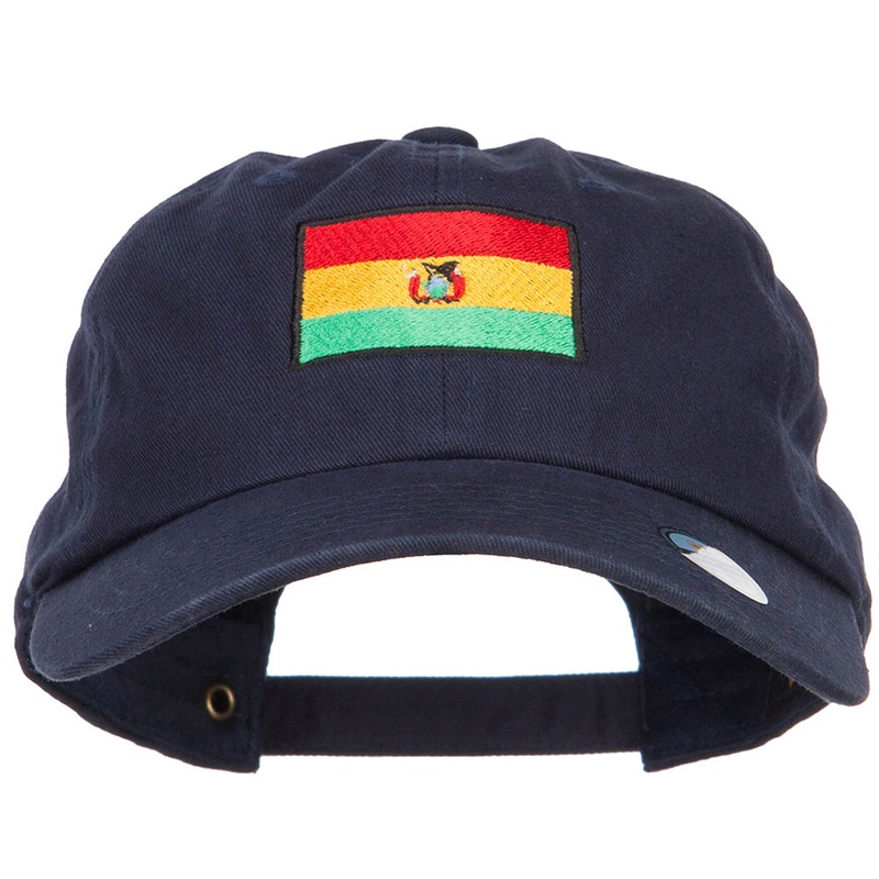 Bolivia Flag Embroidered Unstructured Cap Navy One Size