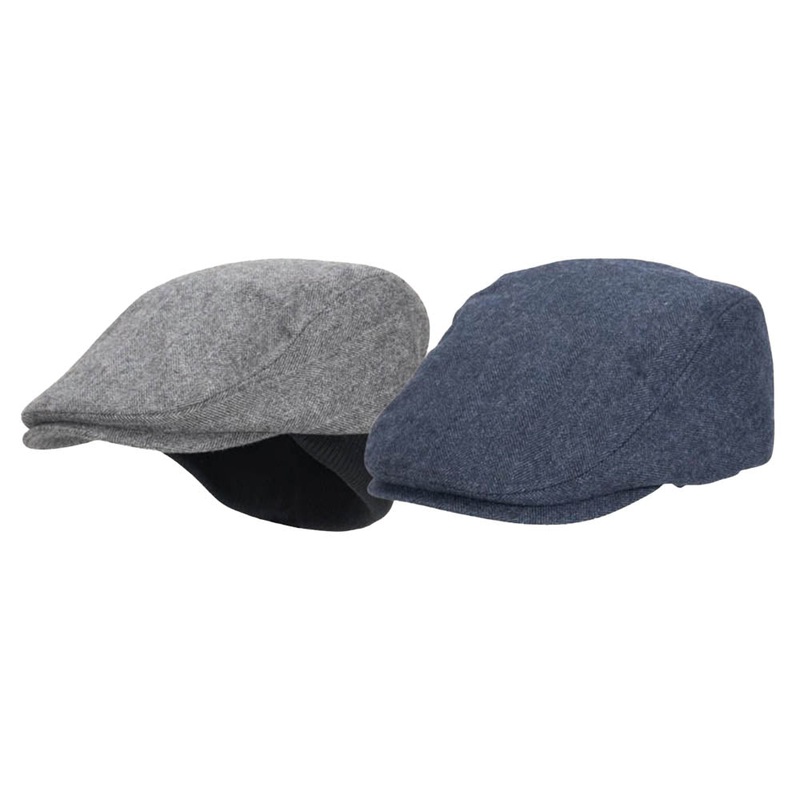 Chevron Pattern Wool-Blend Flat Cap – Dorfman Hats Blue Medium