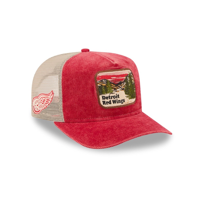 Detroit Red Wings Vintage Landscape 9FIFTY A-Frame Trucker Hat One Size