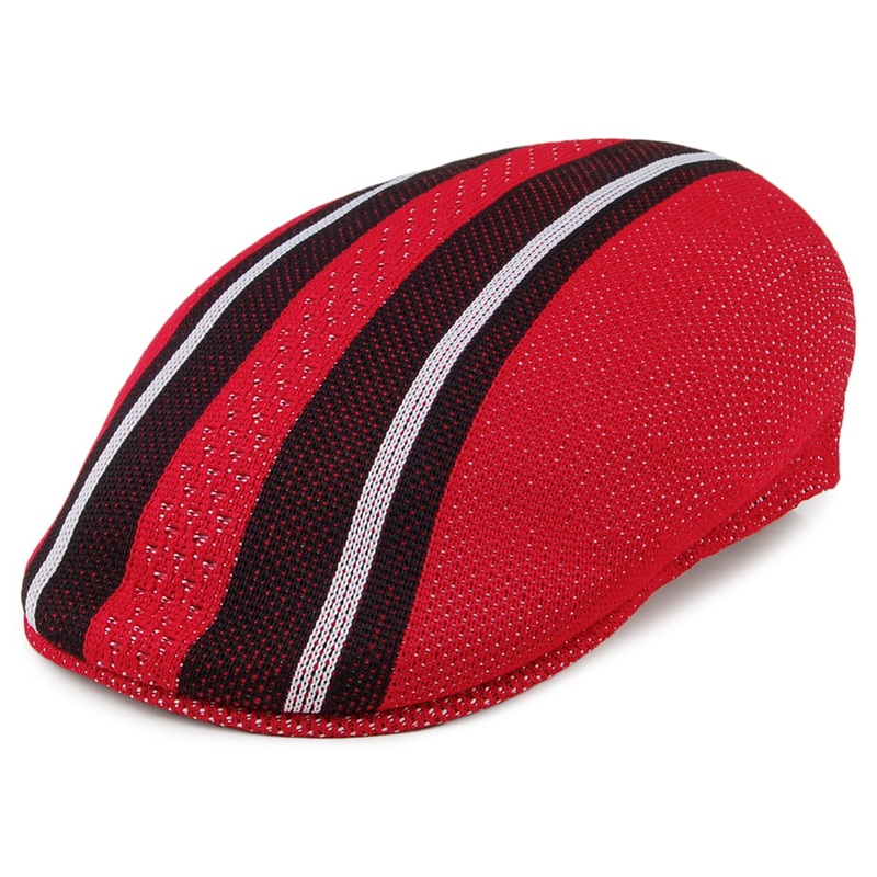 Kangol Vented Stripes 504 Flat Cap – Scarlet S