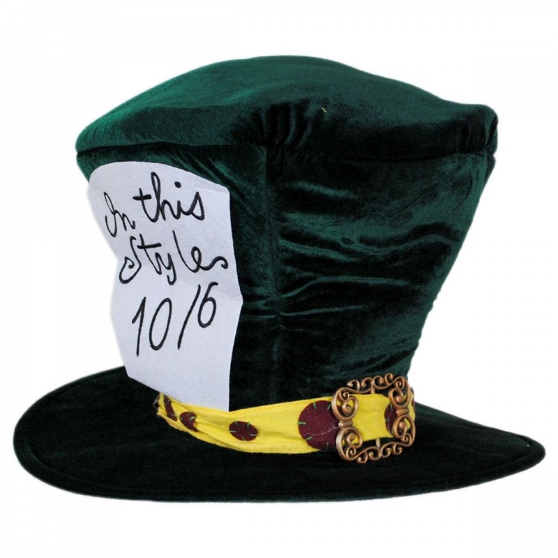 Mad Hatter Top Hat DARK GREEN ONE SIZE FITS MOST