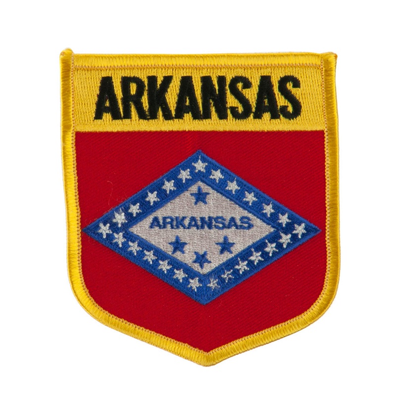 Mid State Flag Embroidered Patch Shield Arkansas One Size