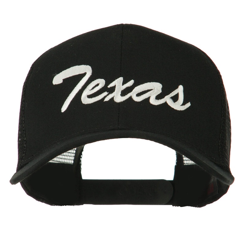 Mid States Texas Embroidered Mesh Back Cap Black One Size