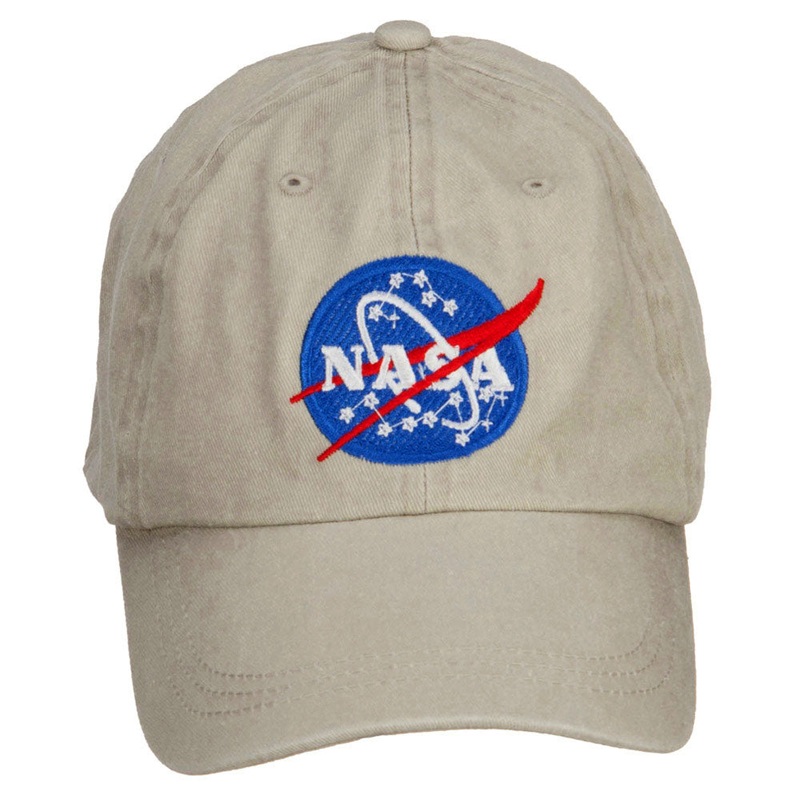 NASA Insignia Embroidered Washed Cap Beige One Size