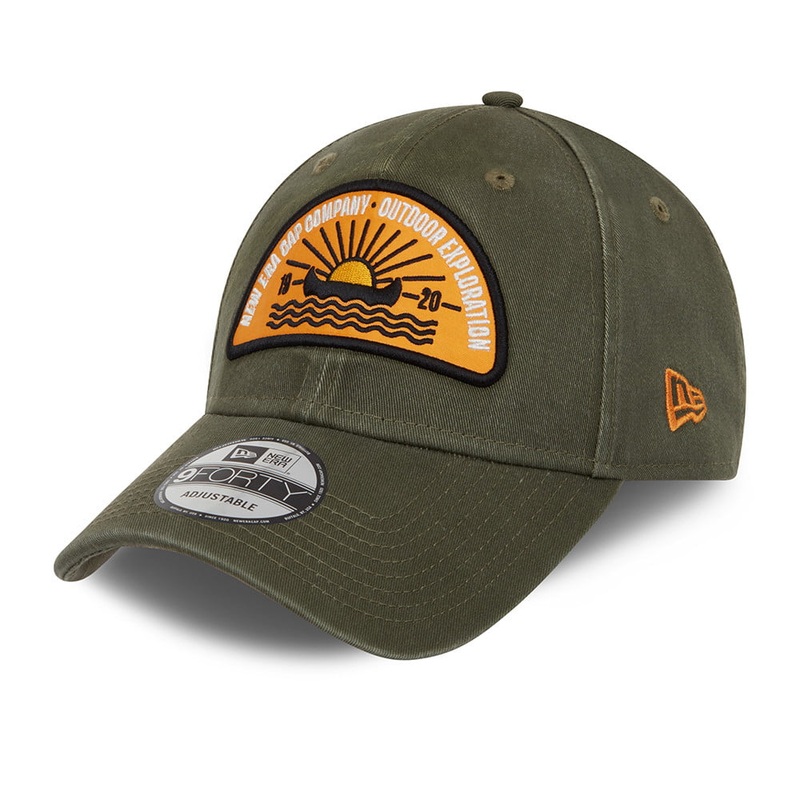 New Era 9FORTY Cotton Baseball Cap – Camp Patch – Olive Adjustable