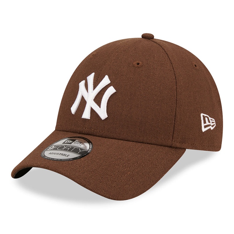 New Era 9FORTY New York Yankees Baseball Cap – MLB Linen – Rust-White Adjustable