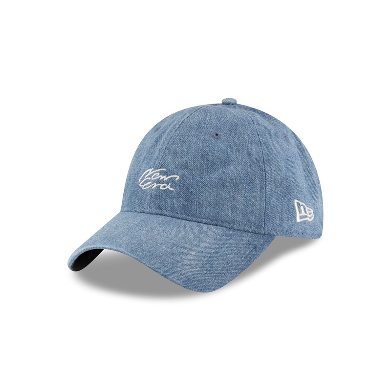 New Era Cap Handwritten Light Denim 9TWENTY Easy Snap Hat One Size