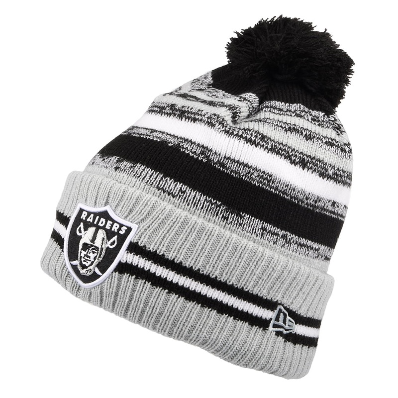 New Era Las Vegas Raiders Bobble Hat – NFL Sport Knit OTC – Black-Grey 1-Size