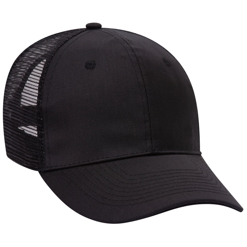 Otto 30-1103 – 6 Panel Mid Profile Mesh Back Trucker Hat, Value Hat – 30-1103 Black