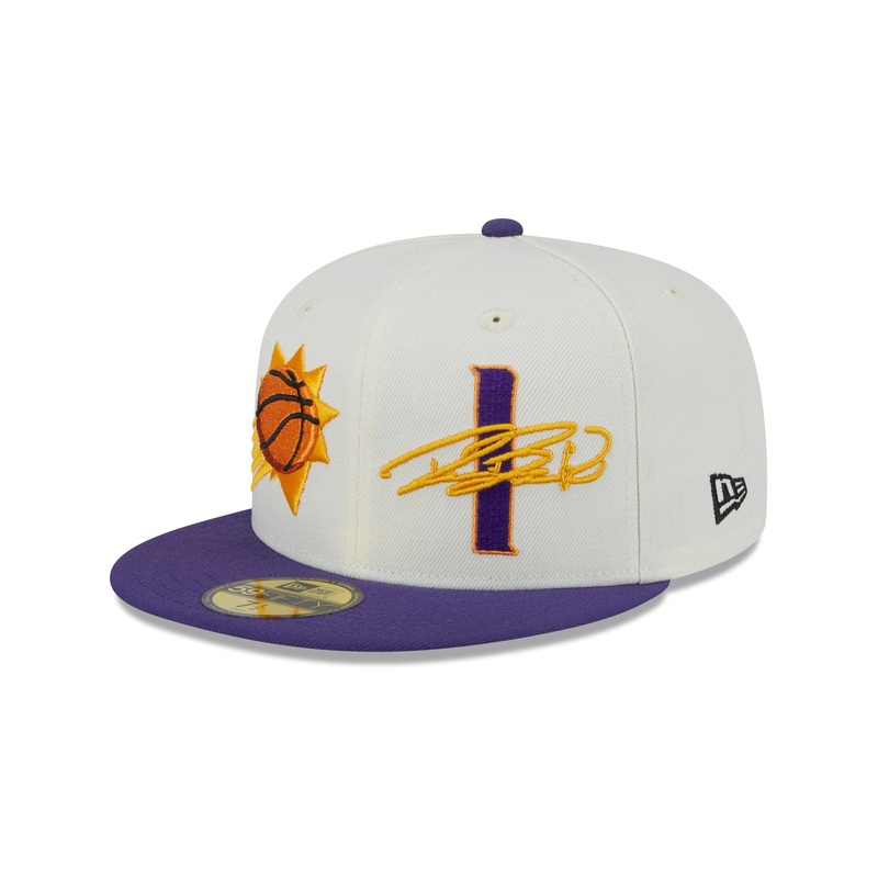 Phoenix Suns Devin Booker Chrome White 59FIFTY Fitted Hat 7