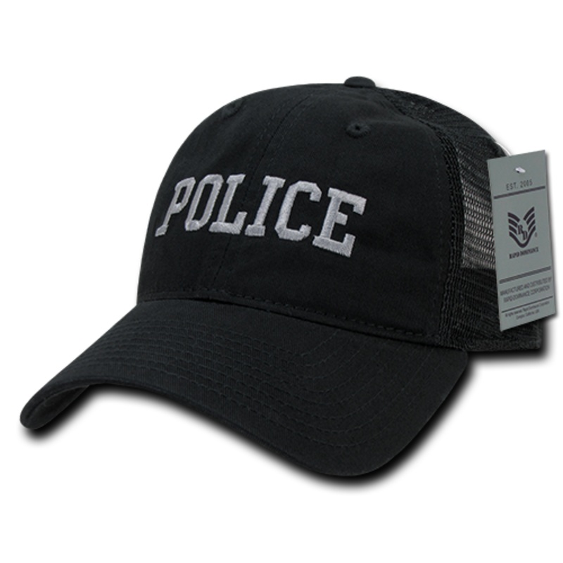 Police Trucker Hat Relaxed Mesh Baseball Cap Officer Cop – Rapid Dominance S79 Black