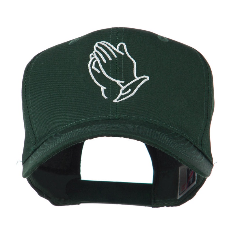 Praying Hands Embroidered Cap Green One Size