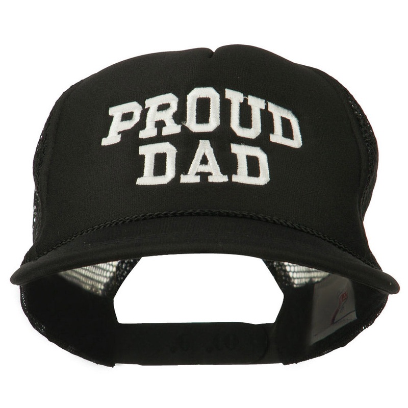 Proud Dad Letters Embroidered Youth Mesh Cap Black One Size