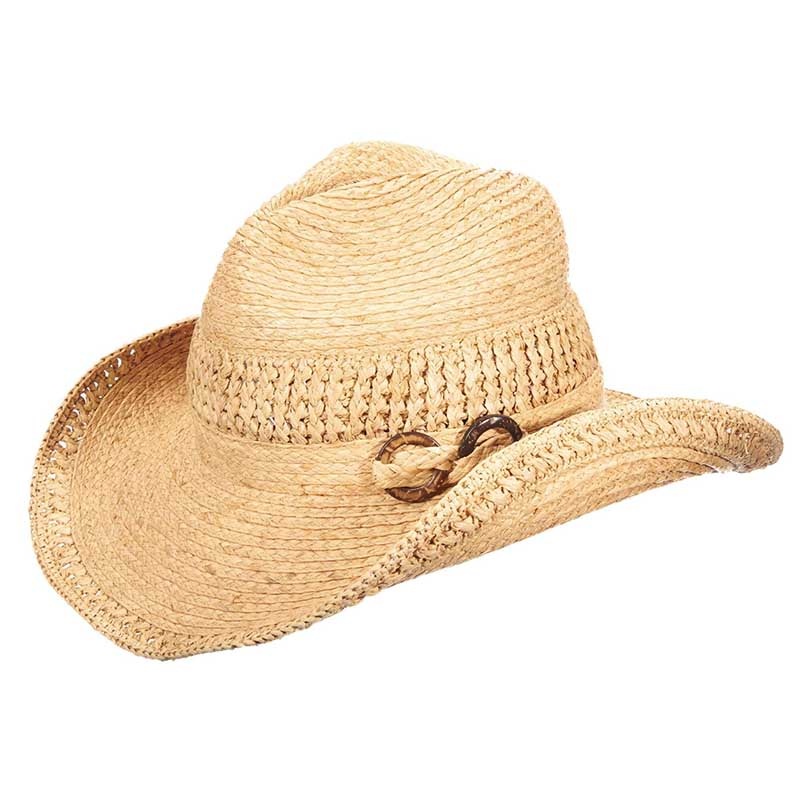 Raffia Western Hat with Coconut Ring – Callanan Handmade Hats Natural Medium (57 cm)
