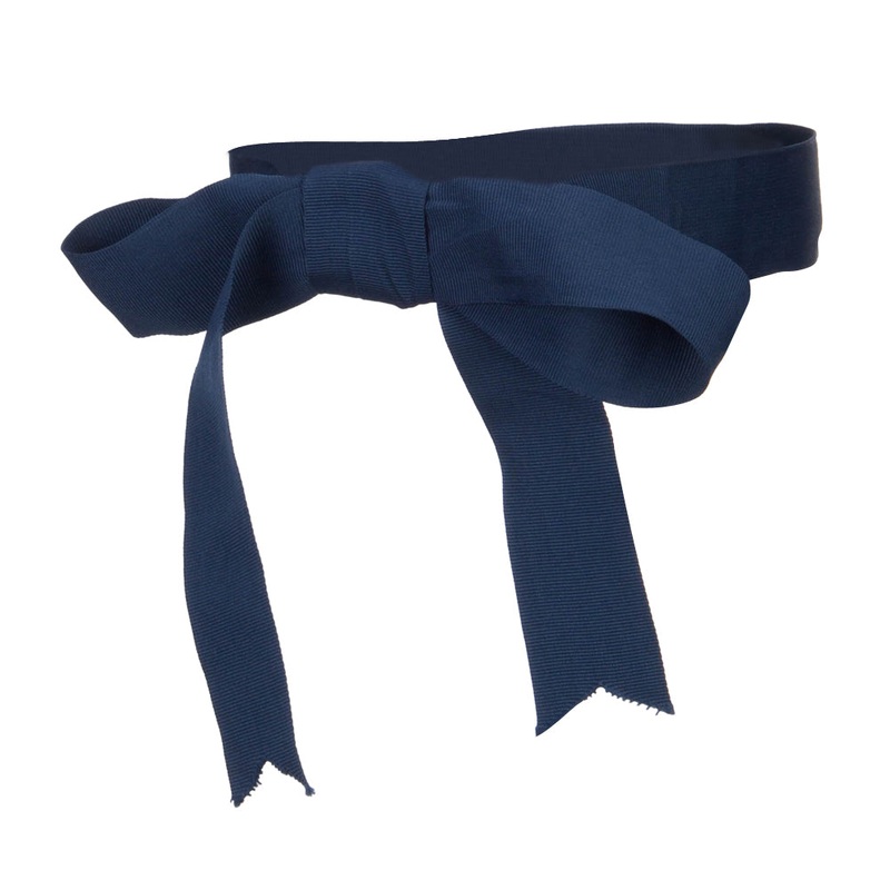 Ribbon Bow Hat Band Navy One Size