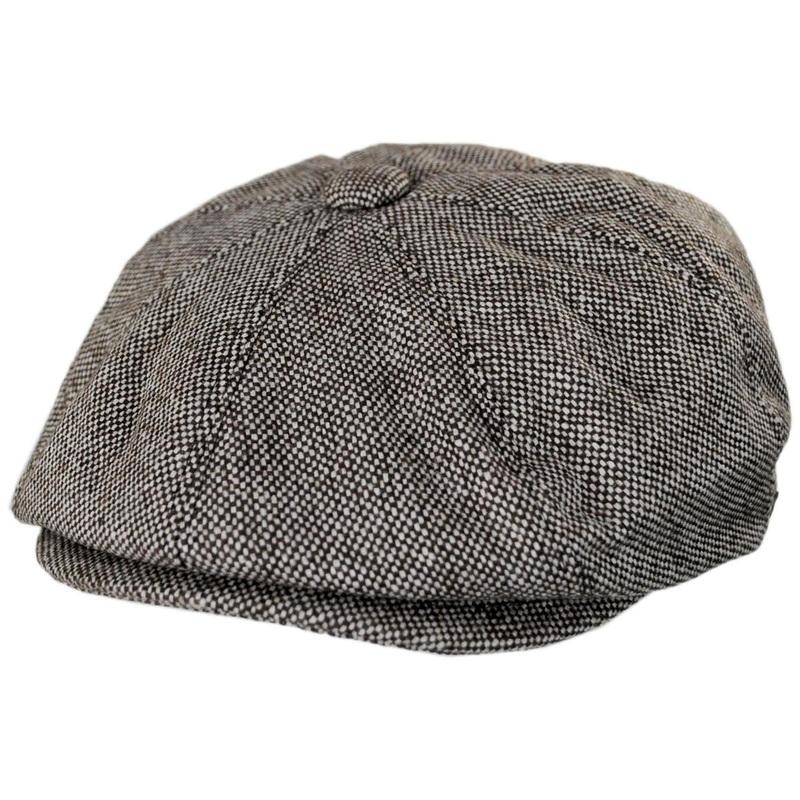 Wholesale Marl Tweed Wool Blend Newsboy Cap B2B Pre-Pack BROWN 1S-3M-4L-3XL-1XXL