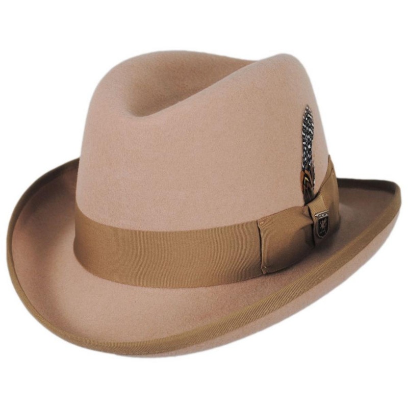 Wool Felt Homburg Hat CAMEL S