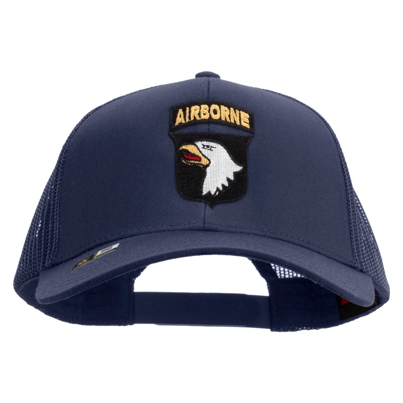 101st Airborne Division Embroidered Solid Cotton Twill Mesh Prostyle Cap Navy One Size