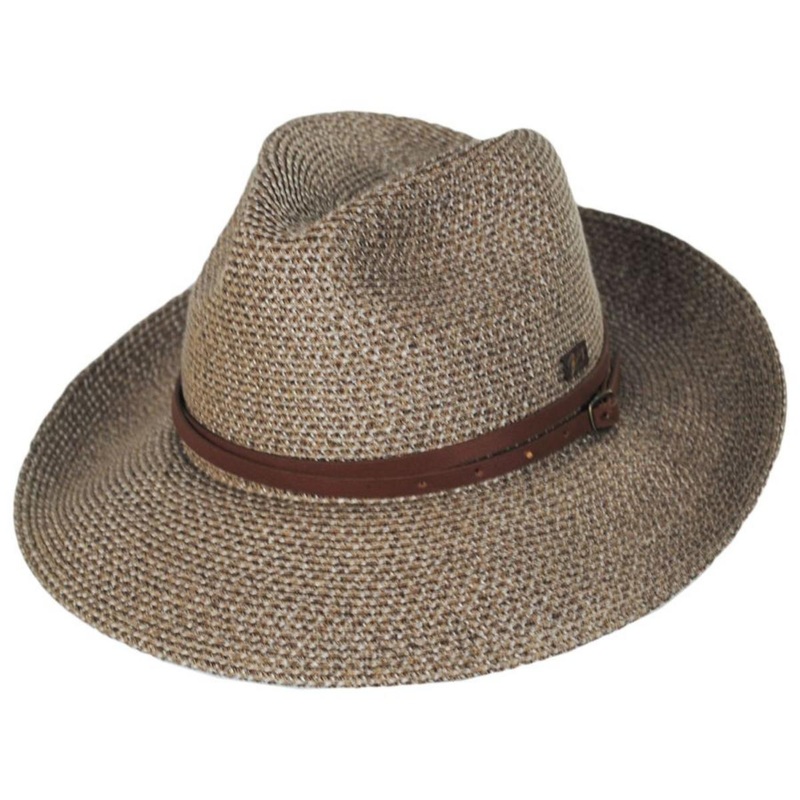 Balans Roll Up Toyo Straw Blend Fedora Hat MUSHROOM S