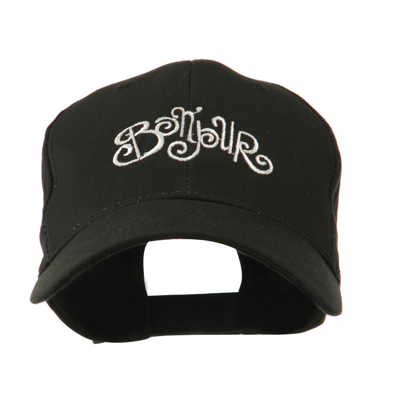 Bonjour French Embroidered Cap Black One Size