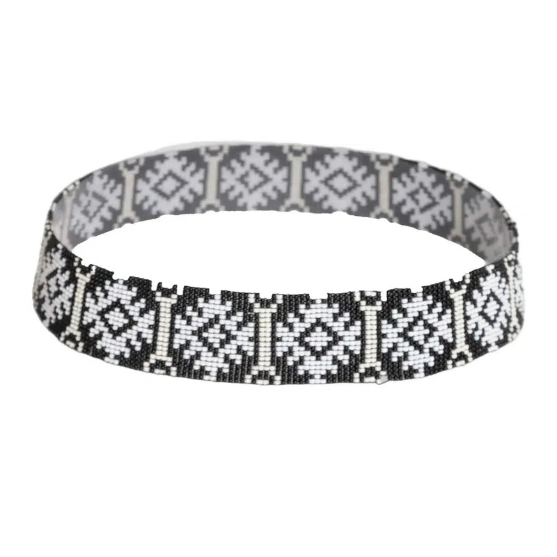 Carson | Black Beaded Hat Band Black