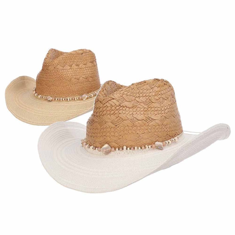 Caryne Toyo Straw Cowboy Hat with Contract Color Brim – Scala Hats White