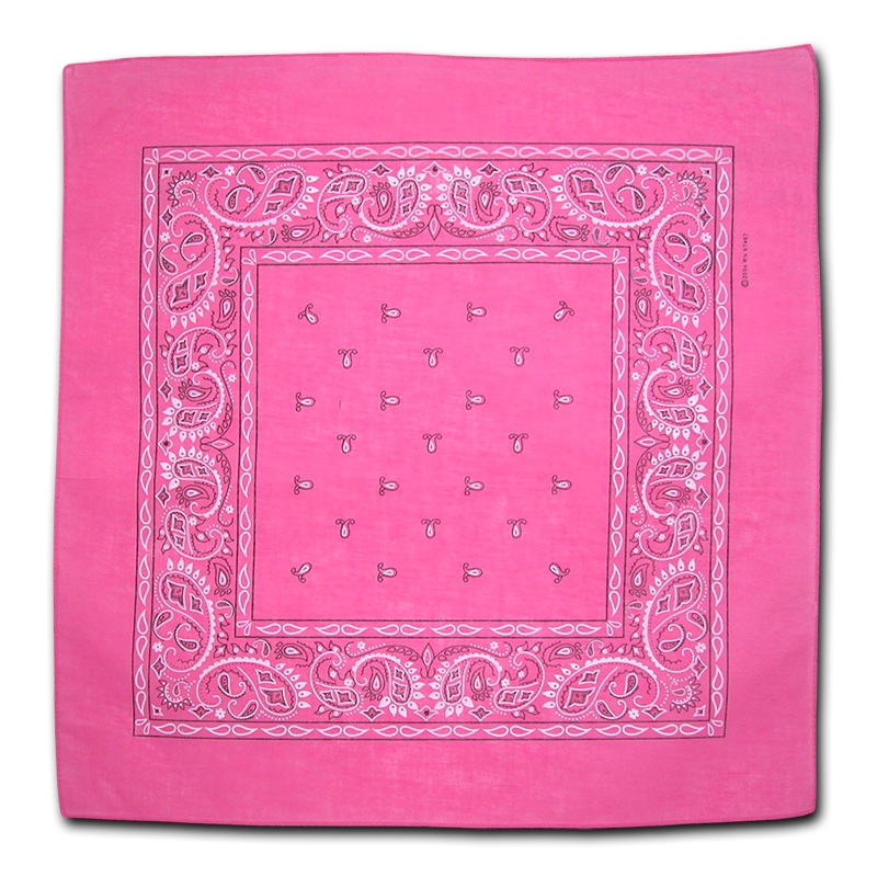 Cotton Bandanas – Pack of 12 – Pink Paisley – Bandanna Pink