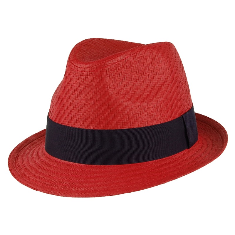 Failsworth Hats Straw Trilby Hat – Red S