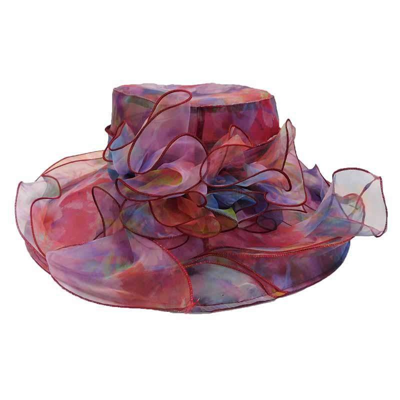 Iridescent Organza Hat Purple-Wine