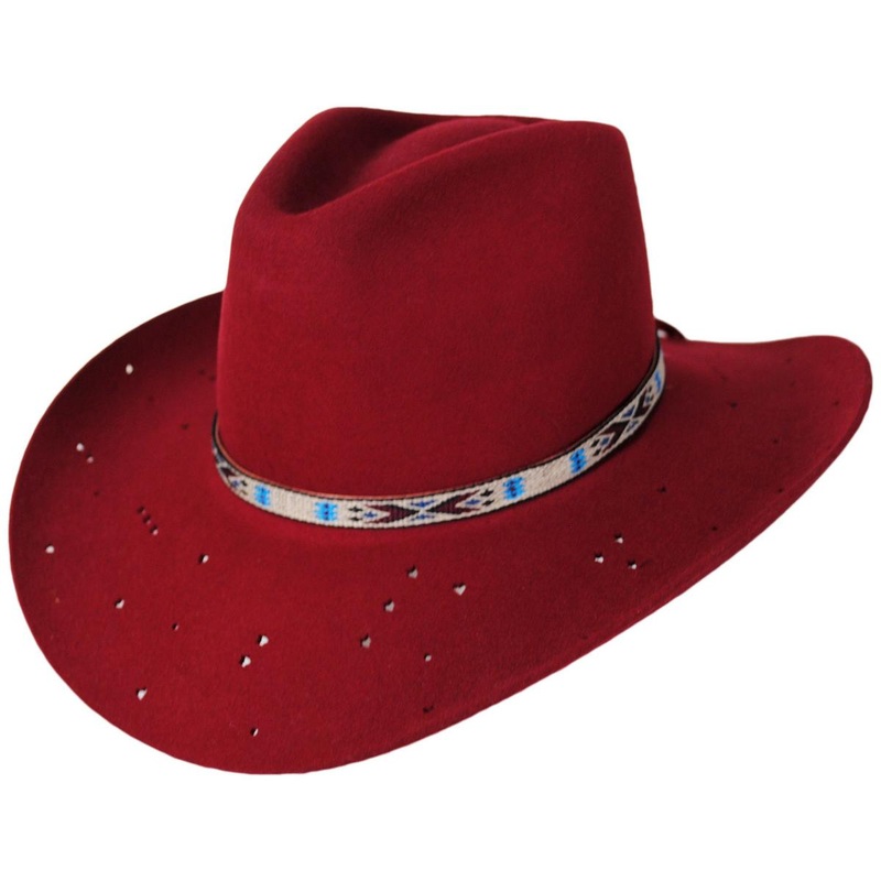 Lainey Wilson Wild Horses Wool Felt Western Hat RED S