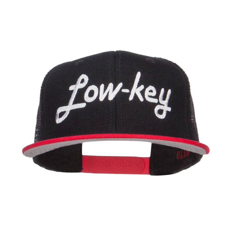 Low Key Embroidered Premium Mesh Snapback Grey Black One Size