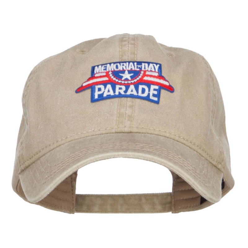 Memorial Day Parade Patched Washed Cap Khaki One Size