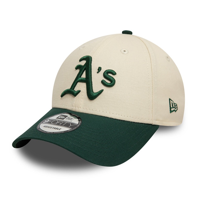 New Era 9FORTY Oakland Athletics Baseball Cap MLB Colourblock – Cream-Dark Green Adjustable