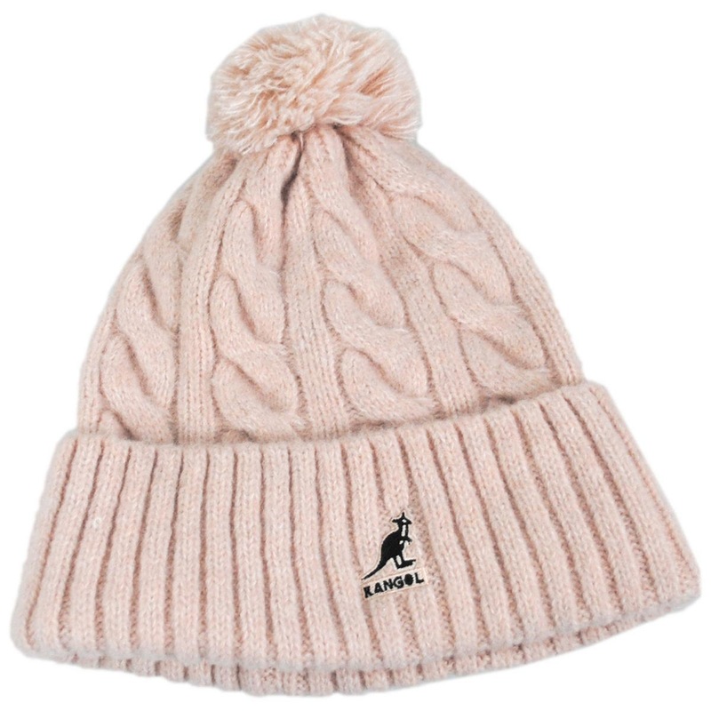 Pompom Cable Knit Beanie Hat BLACK ONE SIZE FITS MOST